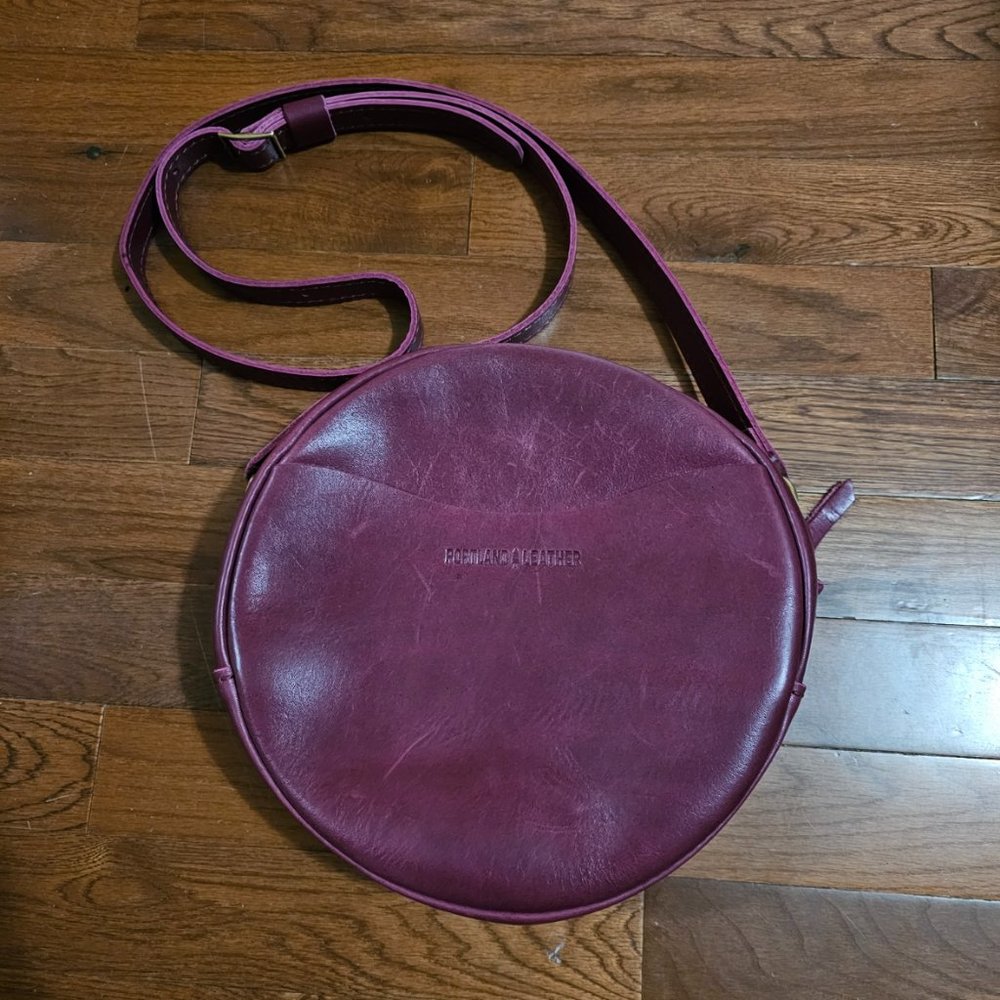Portland Leather Large Circle Crossbody - Boysenberry